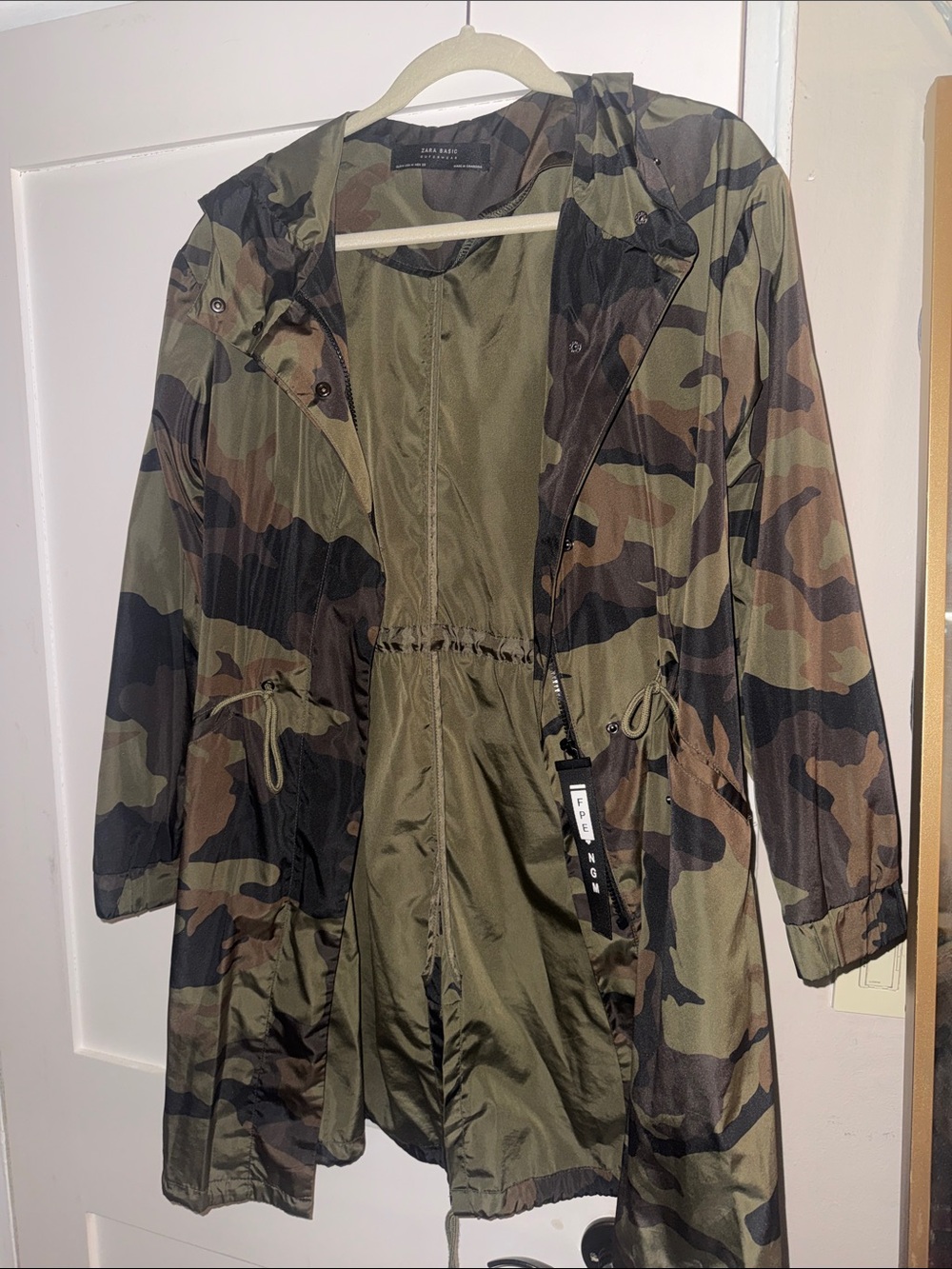 Zara Olive & Brown Camouflage Utility Parka